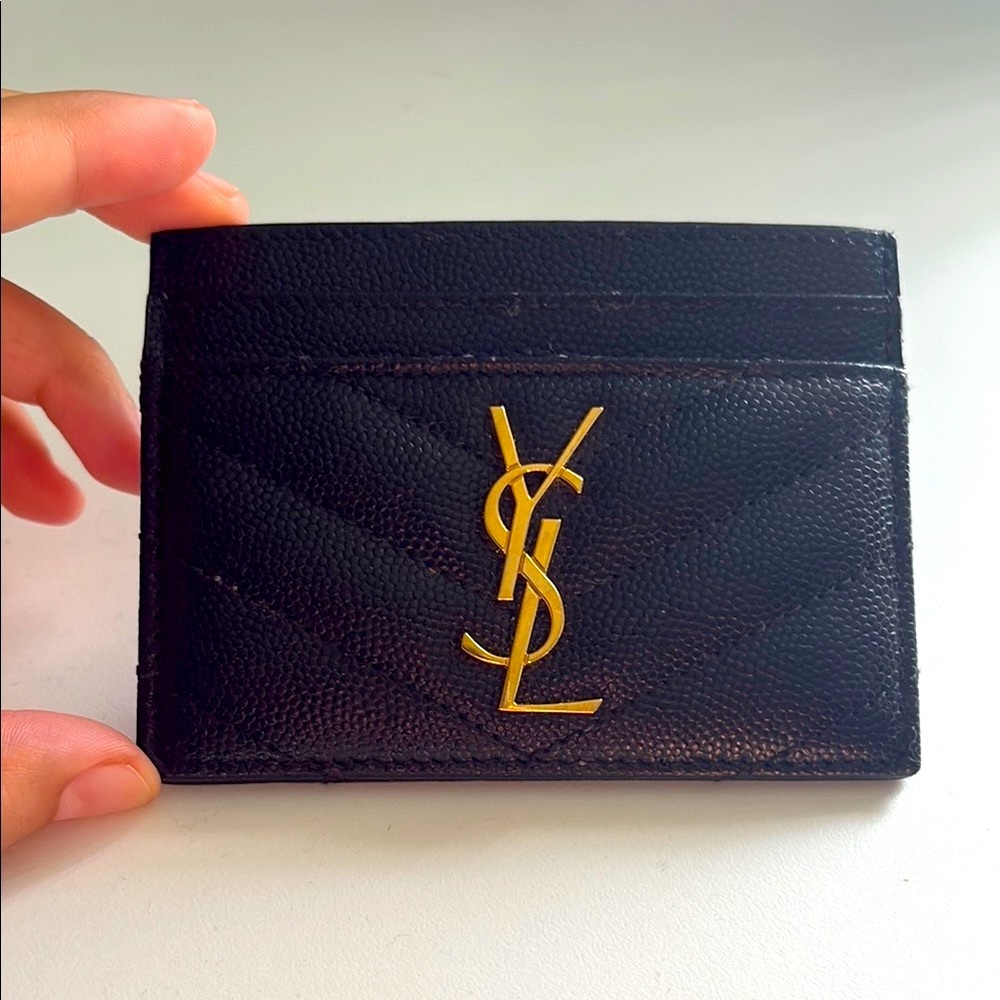 AUTHENTIC!!! YSL Black and Gold Key Card Holder